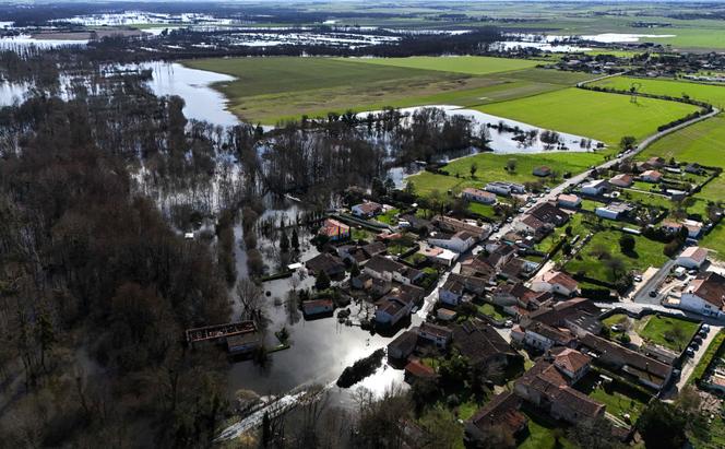 Vista aérea de Courpignac (Charente-Maritime), 24 de fevereiro de 2026.
