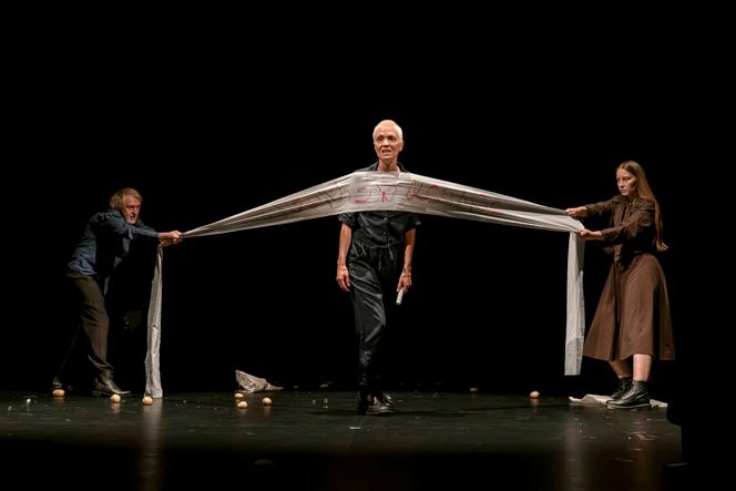 Des membres de la compagnie KnAM Théâtre interprètent « I’m Fine », de Tatiana Frolova, créé aux Célestins, Théâtre de Lyon, dans le cadre du festival Sens interdits, en octobre 2025.