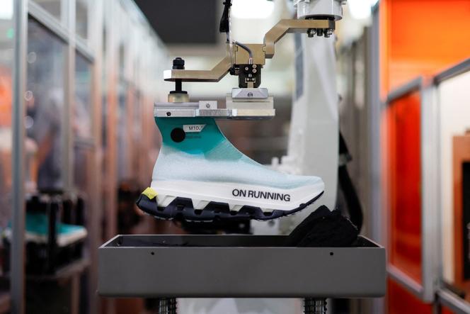 Dans l’usine robotisée de chaussures On Running, à Pusan, en Corée du Sud, le 25&nbsp;février&nbsp;2026.