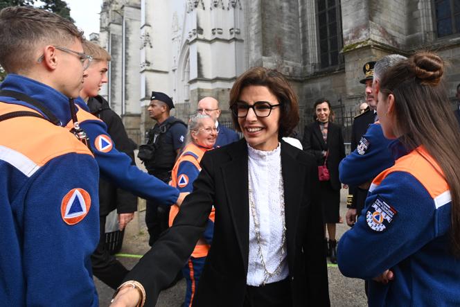 La ministre de la culture sortante, Rachida Dati, lors de la cérémonie de réouverture de la cathédrale Saints-Pierre-et-Paul de Nantes (Loire-Atlantique), le 27&nbsp;septembre 2025.