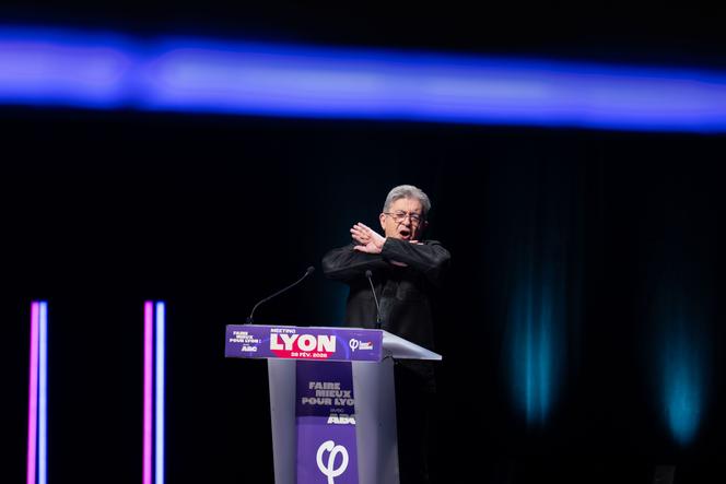 Jean-Luc Mélenchon, lors d’un meeting à Lyon, le 26 février 2026.