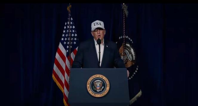 Donald Trump annonçant les frappes américaines en Iran, le 28 février 2026.