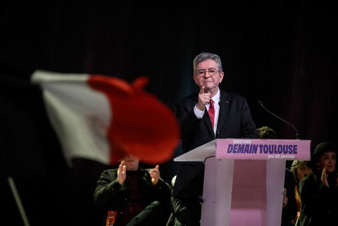 Jean-Luc Mélenchon, lors d’un meeting à Toulouse, le 22 janvier 2026.