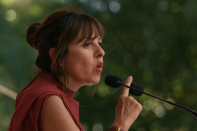 Carole Delga, president of the Occitanie regional council, gives a speech during the 5th edition of the Rencontres de la gauche in Bram (Aude), September 27, 2025.