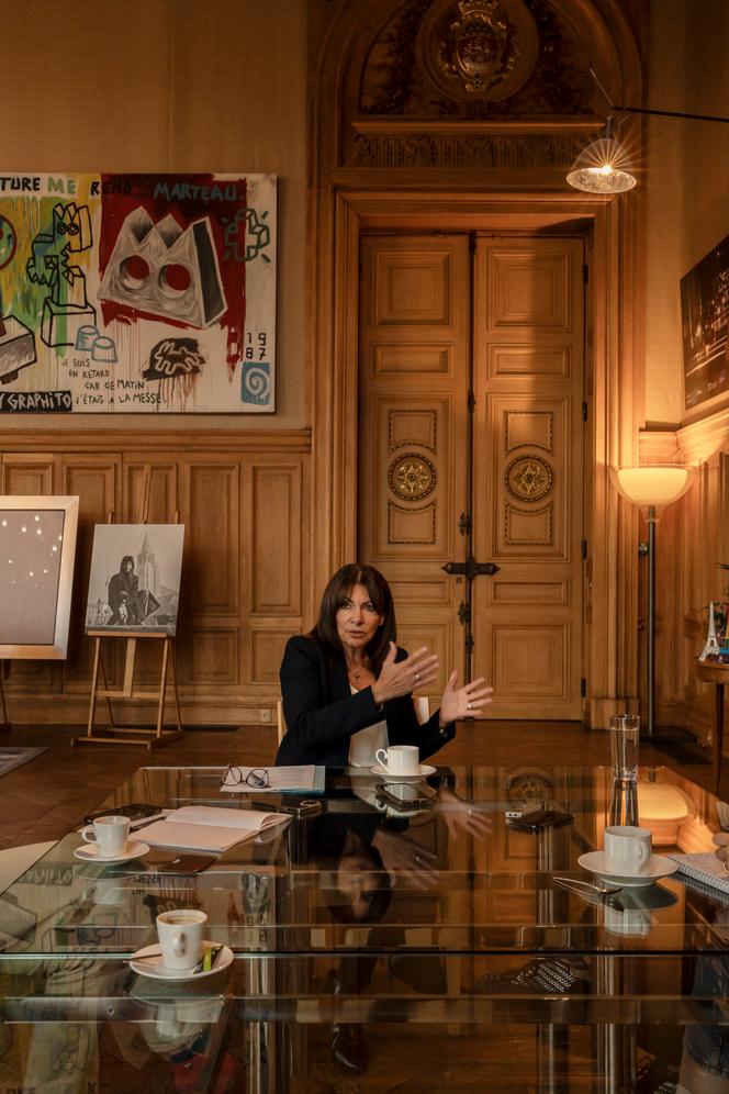 Anne Hidalgo, socialist mayor of Paris, in her office at City Hall, in Paris, November 25, 2024.