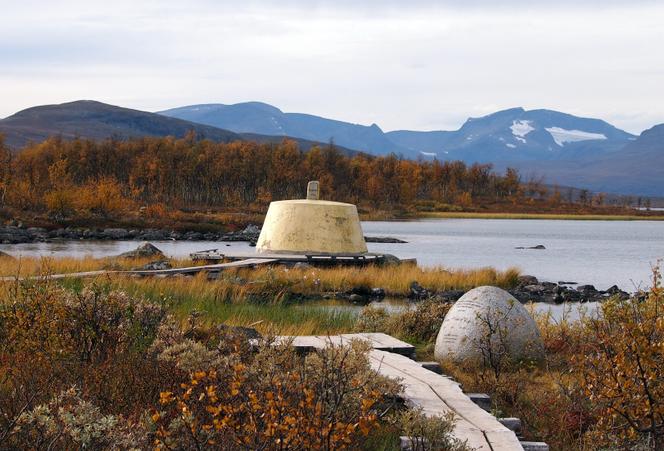Le cairn des Trois Royaumes, monument matérialisant l’intersection des frontières entre la Finlande, la Norvège et la Suède, en septembre 2013.