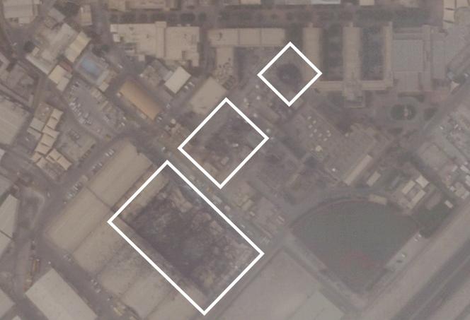 Destruiri în baza americană de la Manama, Bahrain, fotografiate pe 1 martie 2026.