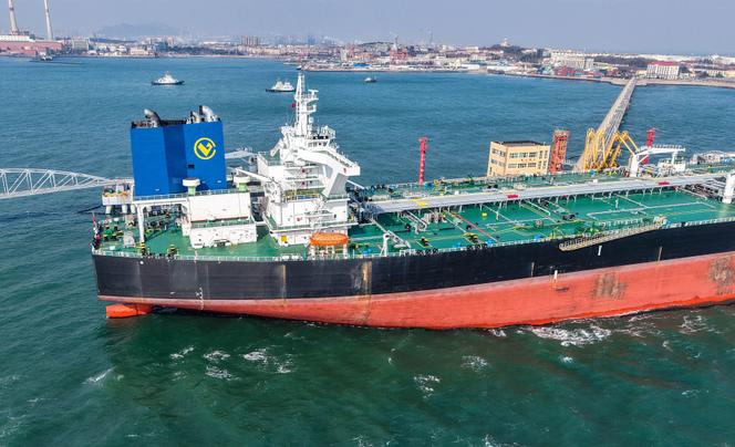 Le tanker chinois «&nbsp;New-Horizon&nbsp;», dans le port de Qingdao, dans la province du Shandong (Chine), le 6&nbsp;mars 2026.