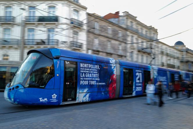 Un tramway, à Montpellier, le 21 décembre 2023.