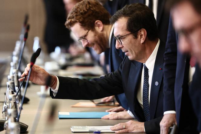 Le ministre du travail, Jean-Pierre Farandou, lors d’une  conférence sur le travail et les retraites, au ministère du travail, à Paris, le 4 novembre 2025.