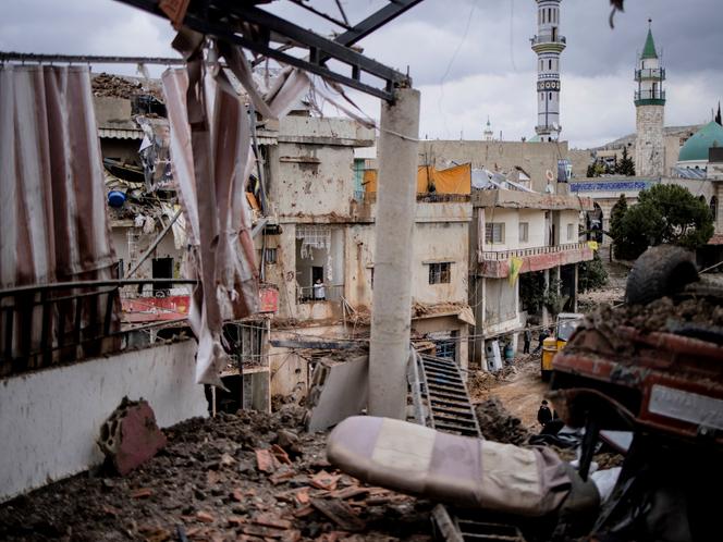Les destructions après une opération commando nocturne de l’armée israélienne, qui a fait 41 morts et 40 blessés selon le ministère de la santé, à Nabi Chit (Liban), le 7 mars 2026.