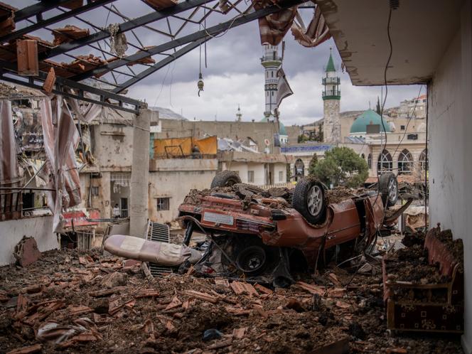 Les destructions suite à une opération commando nocturne de l’armée israélienne, qui a fait 41 morts et 40 blessés selon le ministère de la santé, à Nabi Chit (Liban), le 7 mars 2026.
