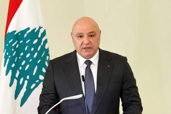 Le président libanais, Joseph Aoun, au palais présidentiel de Baabda, à Beyrouth, le 16 février 2026, sur une photo diffusée par le bureau de presse de la présidence libanaise.