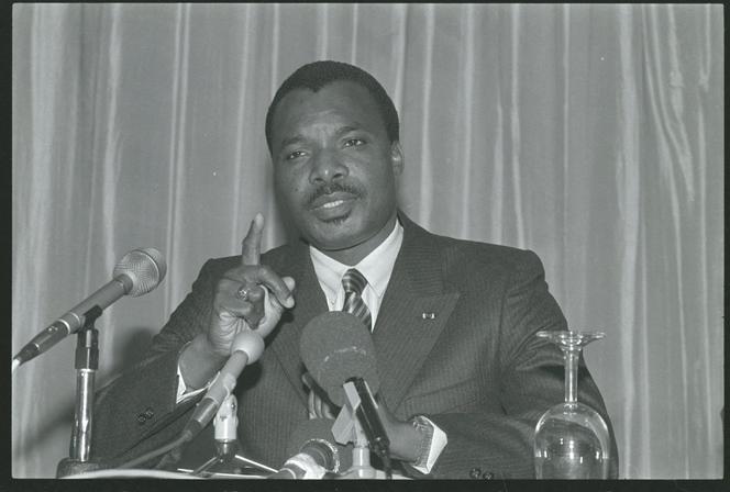 Le président congolais, Denis Sassou Nguesso, alors président de l’Organisation de l’unité africaine (devenue Union africaine en 2002), à Londres, le 18 février 1987.