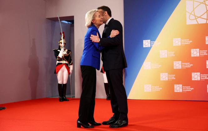 Ursula von der Leyen et Emmanuel Macron lors d’un sommet consacré au nucléaire civil, organisé à Paris, le 10 mars 2026.