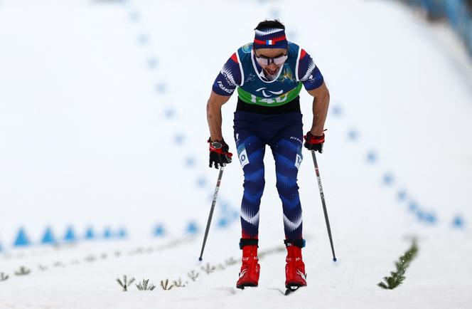 Karl Tabouret lors du 10 km en style classique, à Lago (Italie), le 11 mars 2026. 