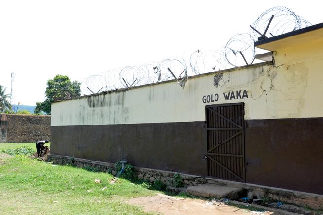 Pátio da prisão de Bangui, abril de 2014. 