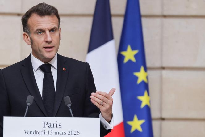 Emmanuel Macron, le 13 mars 2026 à l’Elysée.