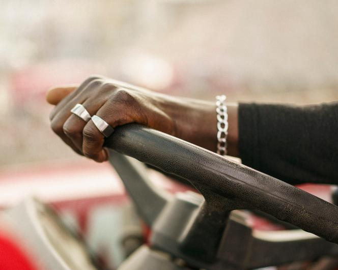  Abou Sangare, sur son lieu de travail, à Colombes (Hauts-de-Seine), le 16 mars 2026.