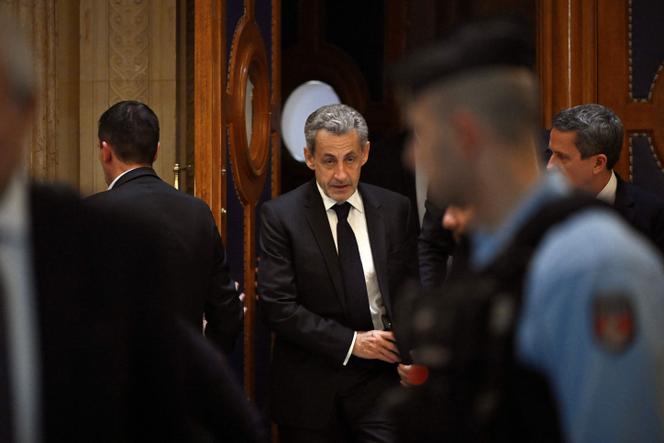 L’ancien président de la République Nicolas Sarkozy, au palais de justice, à Paris, le 16 mars 2026.