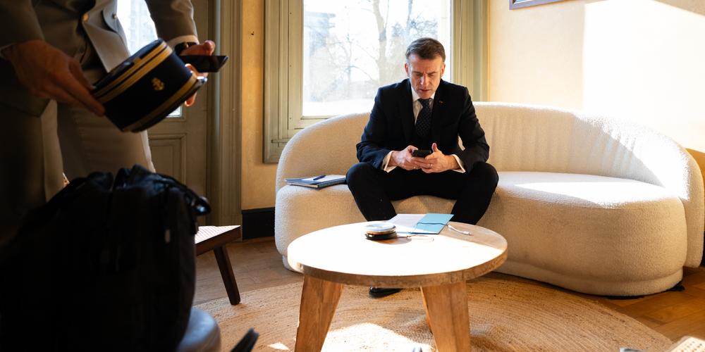 Emmanuel Macron à Bruxelles, le 19 mars 2026. - JEANNE ACCORSINI / SIPA POUR « LE MONDE »