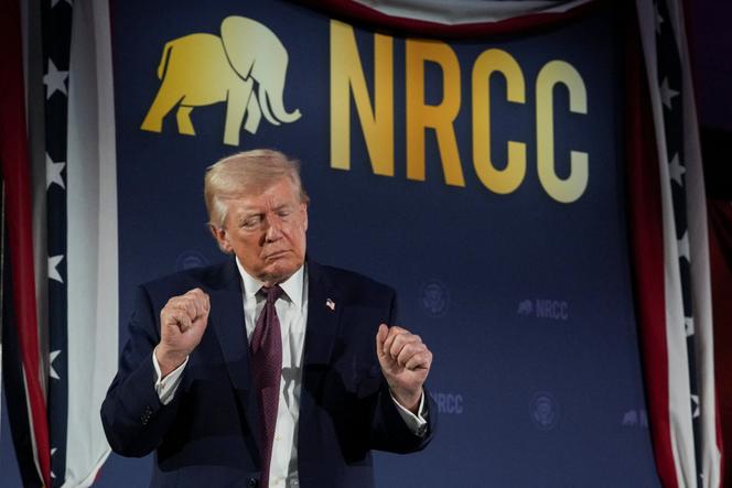 Donald Trump lors du dîner annuel du National Republican Congressional Committee, à Washington, le 25 mars 2026.