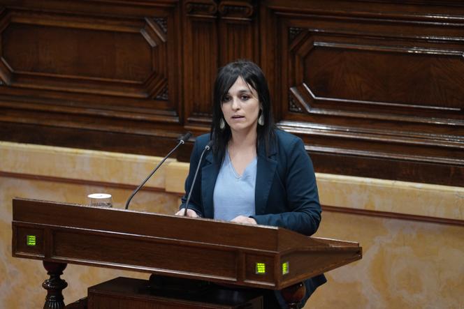 Silvia Orriols, députée de l’Alliance catalane, lors d’une séance au Parlement de Catalogne, à Barcelone (Espagne), le 28 janvier 2026 .