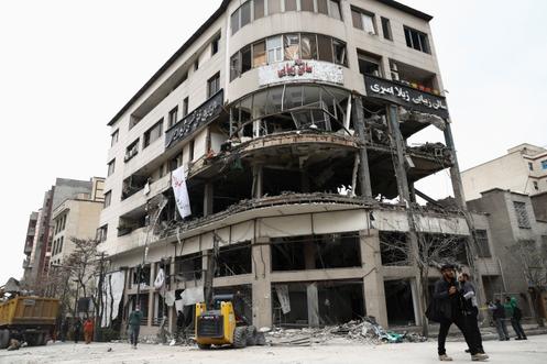 Le bâtiment de la chaîne de télévision qatarie Al-Araby, à Téhéran, le 29 mars 2026.