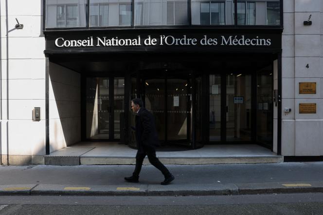  L’entrée du conseil national de l’Ordre des médecins, à Paris, le 20 mars 2026.