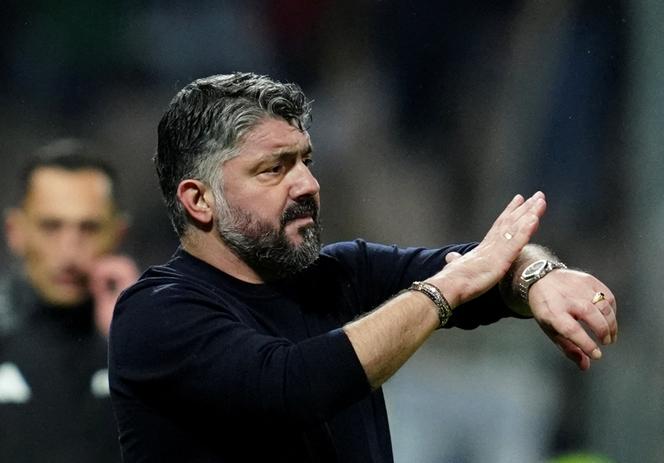 O técnico italiano Gennaro Gattuso durante a final do play-off de qualificação europeia para a Copa do Mundo de 2026 contra a Bósnia-Herzegovina, em Zenica (Bósnia-Herzegovina), em 31 de março de 2026.