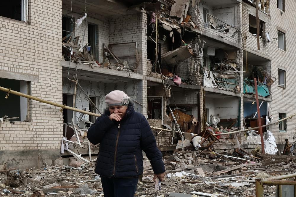 A Komychouvakha, dans l’oblast de Zaporijia (Ukraine), le 20 février 2026. - ANDRIY ANDRIYENKO/AFP