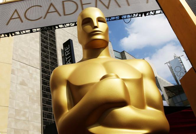 An Oscar statue outside the Dolby Theatre in Los Angeles on Feb. 21, 2015. 