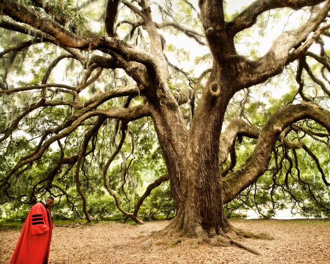 André Leon Talley no jardim do Savannah College of Art and Design, em Atlanta (Estados Unidos), em 2008.