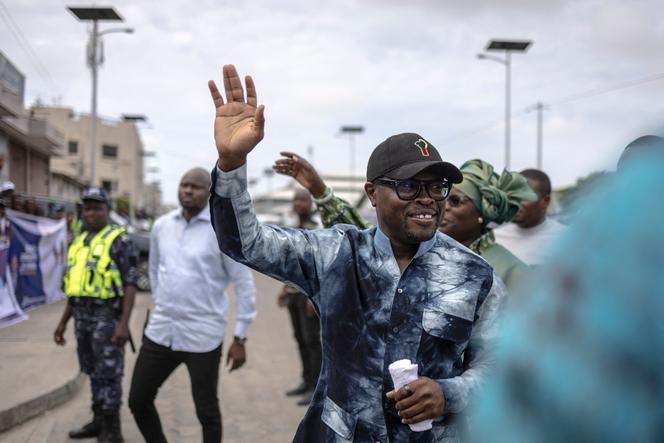 Romuald Wadagni, candidato da maioria presidencial nas eleições de 12 de abril, em Cotonou, Benin, 10 de abril de 2026.