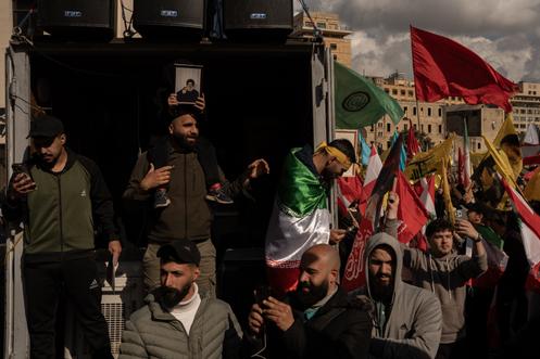Devant le bureau du premier ministre libanais, à Beyrouth, le 11 avril 2026.