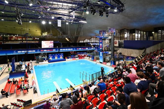 Durante a primeira etapa da Copa do Mundo de Mergulho Aquático 2026, no Olympic Park Sports Centre, em Montreal (Canadá), no dia 27 de fevereiro de 2026.