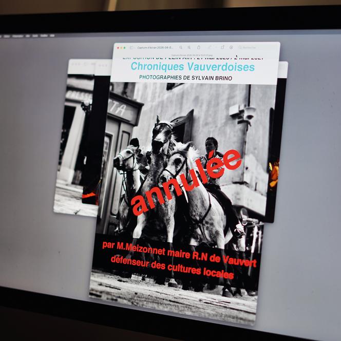 A exposição “Chroniques vauverdoises” de Sylvain Brino foi cancelada pelo prefeito no início de abril de 2026.