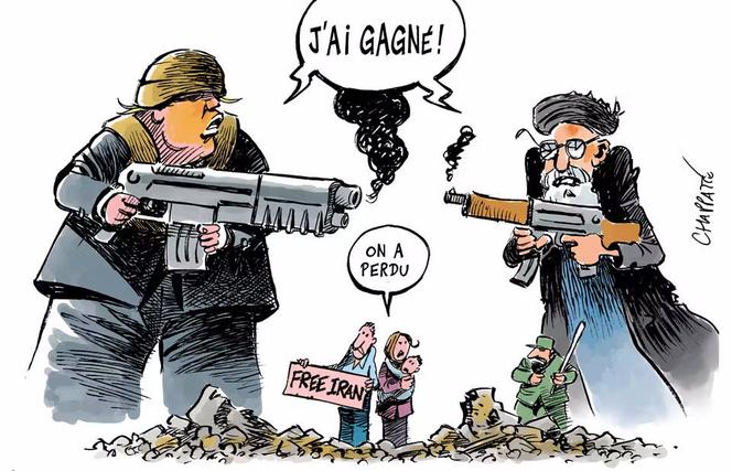 Le dessin paru en une du « Monde » daté du mardi 14 avril, signé par le dessinateur suisse Chappatte.