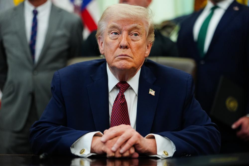 Donald Trump à la Maison Blanche, à Washington (Etats-Unis, le 18 avril 2026. - JULIA DEMAREE NIKHINSON / AP
