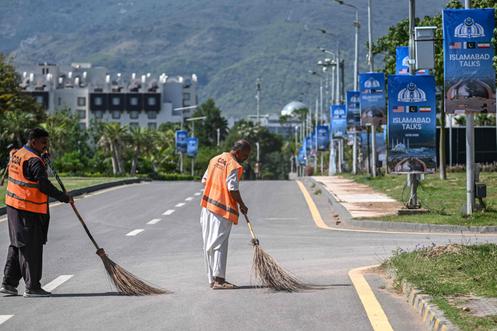 Dans la « zone rouge » d’Islamabad, le 19 avril 2026. 