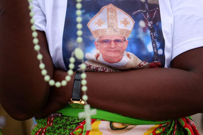 A t-shirt bearing the image of Pope Leo XIV in Kilamba, Angola, on April 19, 2026.