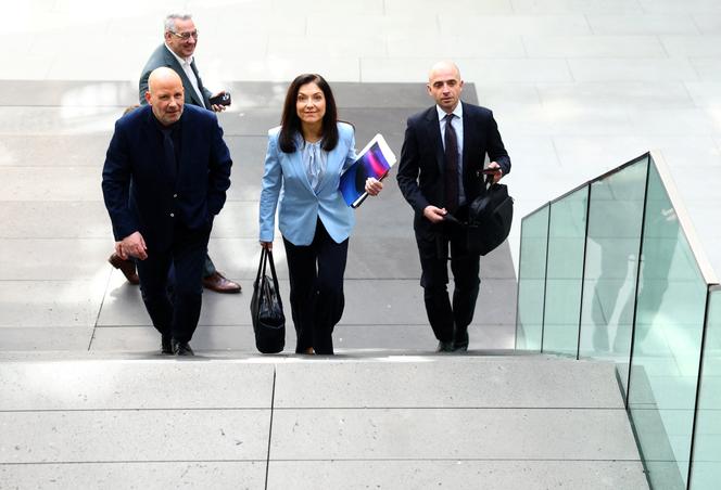 Ministra alemã da Economia e Energia, Katherina Reiche, em Berlim, 22 de abril de 2026. 