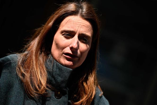 Marine Tondelier, secretária nacional de Ecologistas, em Paris, 23 de abril de 2026.