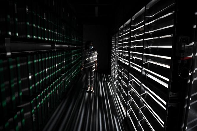 No data center Scaleway, subsidiária do grupo francês Iliad, em Saint-Ouen-l'Aumône (Val-d'Oise), 9 de julho de 2021.