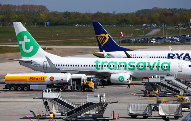 Um avião da companhia aérea Transavia no aeroporto de Eindhoven, Holanda, em 24 de abril de 2026.
