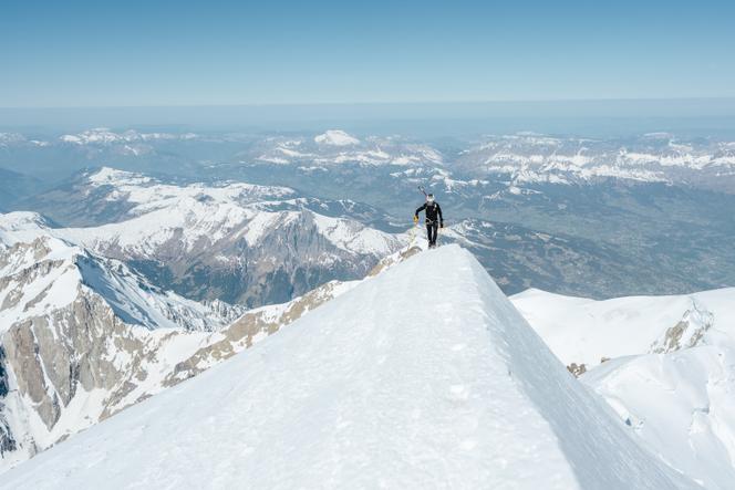 Mathéo Jacquemoud, durante sua subida recorde do Mont Blanc com Samuel Equy, 25 de abril de 2026.