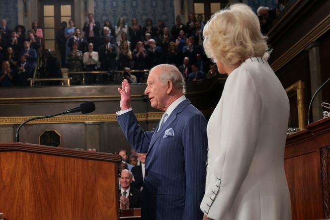 Rei Carlos III perante o Congresso em Washington em 28 de abril de 2026.