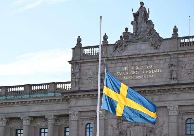 In front of the Swedish Parliament in Stockholm, October 17, 2023.