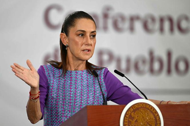 A presidente mexicana Claudia Sheinbaum no Palácio Nacional da Cidade do México em 30 de abril de 2026.