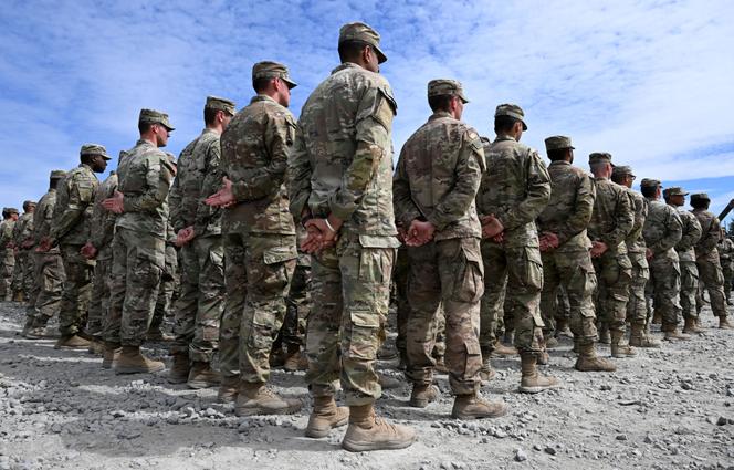 Soldados americanos na base militar de Grafenwoehr (Alemanha), 13 de julho de 2026.